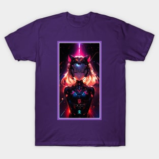 Anime Cute Cat Girl | Quality Anime Girl Artwork | Sci-Fi Manga Girl Anime Art T-Shirt